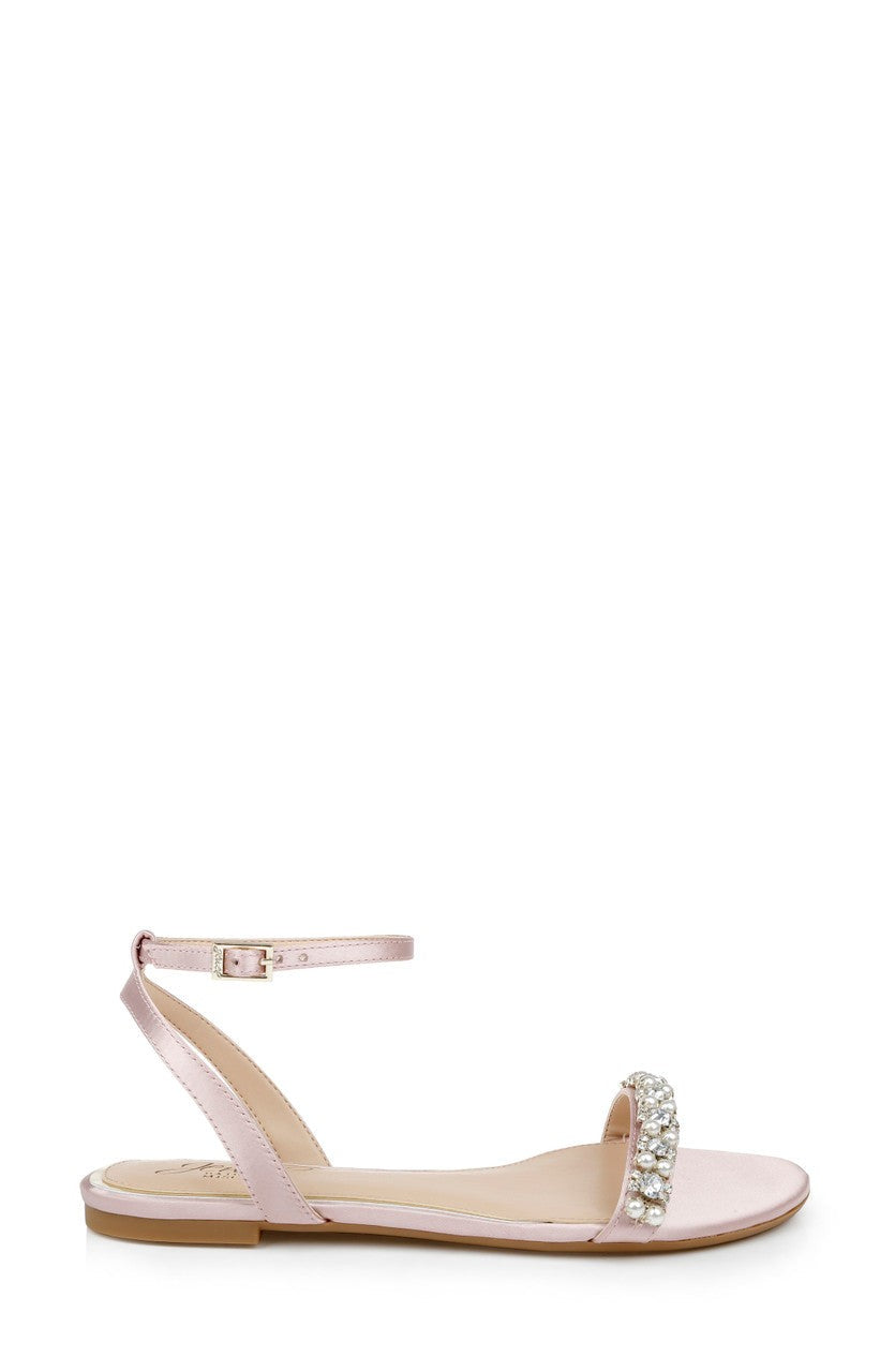 Daria Pearl and Crystal Flat Sandals