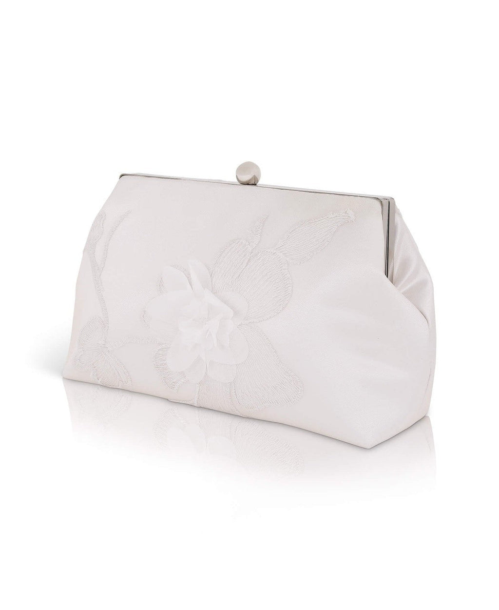 Lila Floral Applique Pouch Clutch
