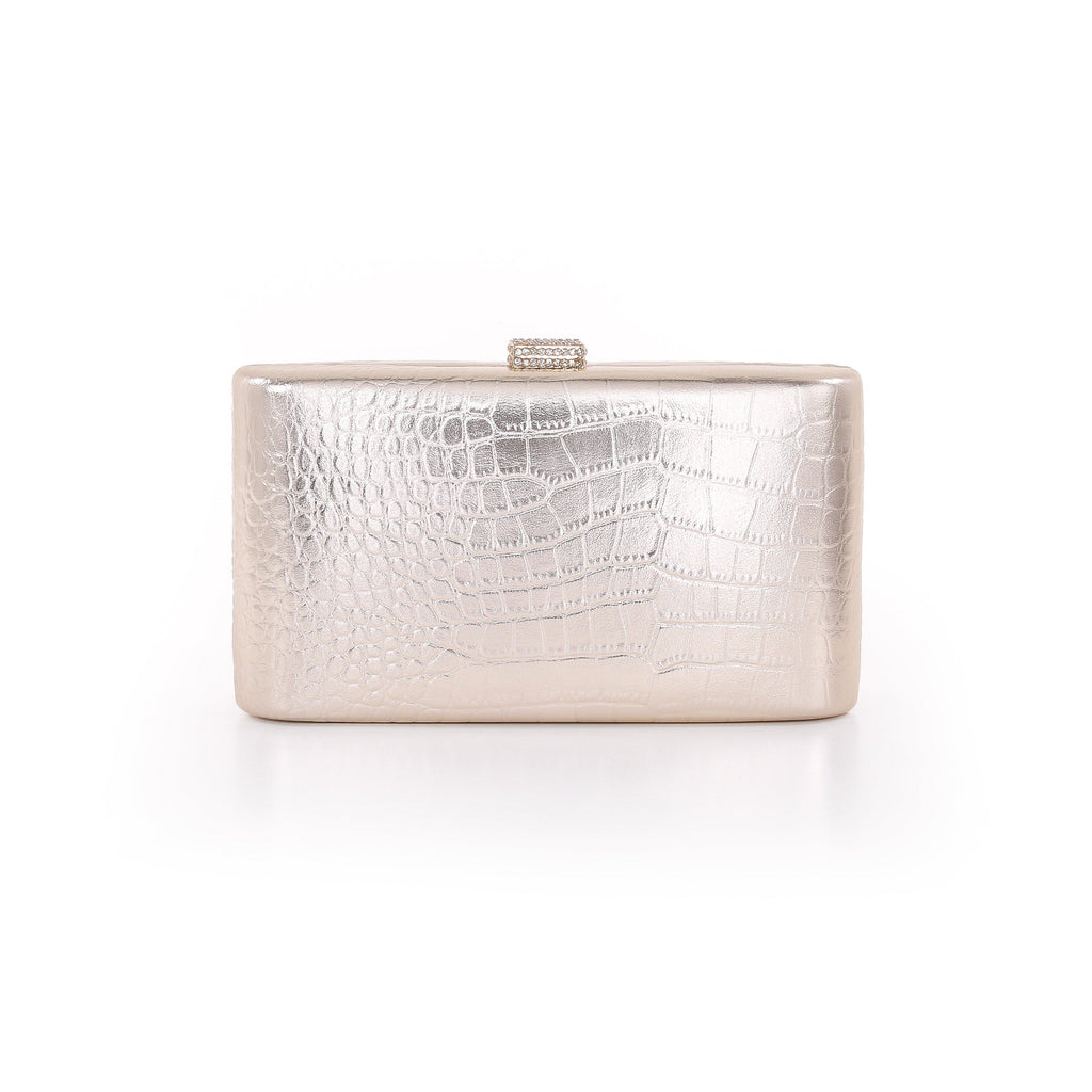Cleo Croc Embossed Leather Minaudiere