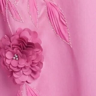 Strapless Floral Applique Midi Dress