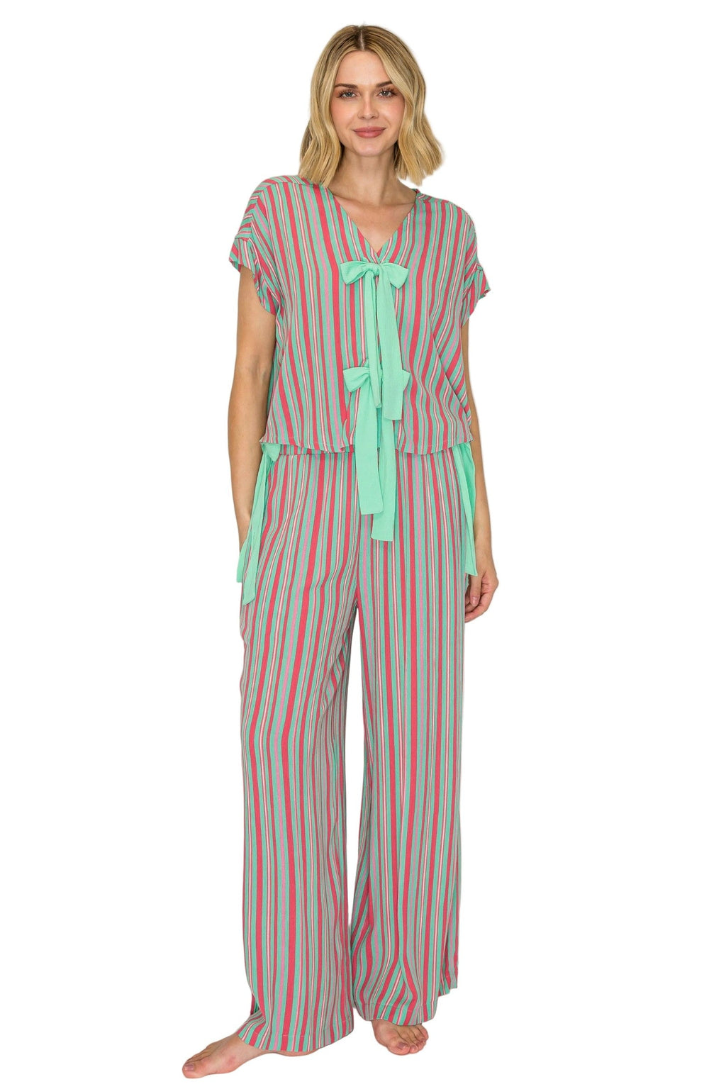 Luxe Crinkle Jersey Wide Leg Pajama Set