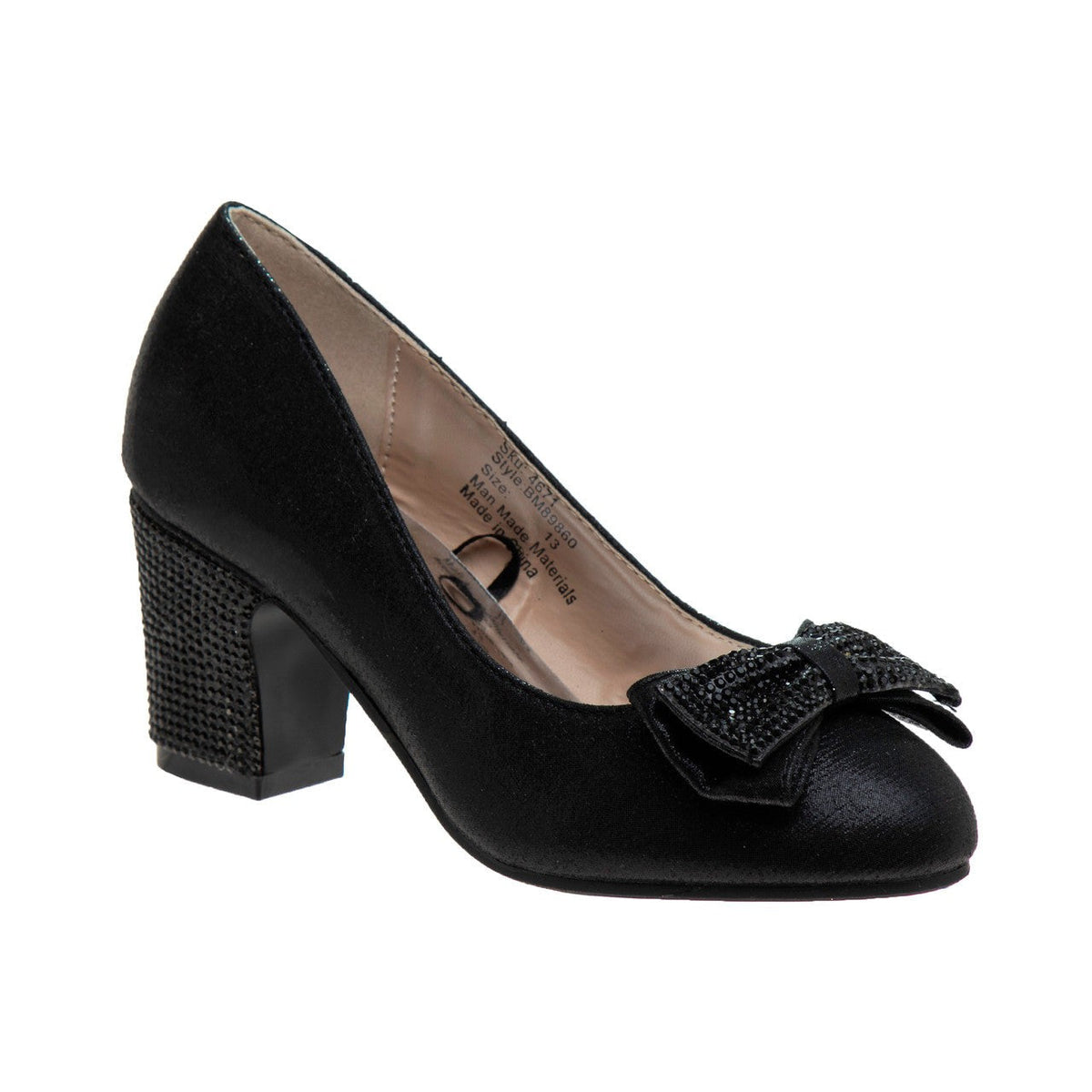 Girls' Sparkle Studded Bow Dress Shoes
