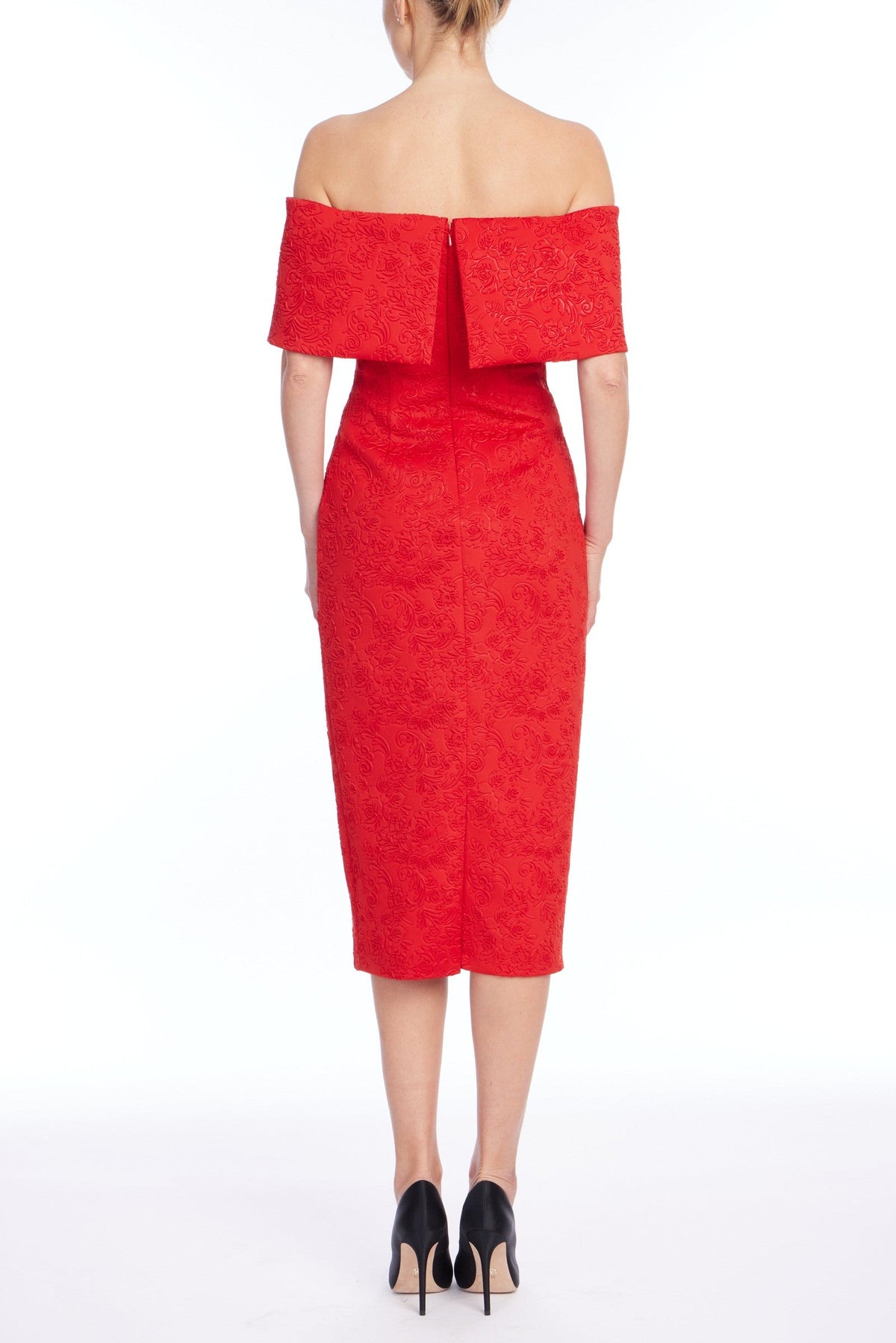 Embossed Scuba Cocktail Dress