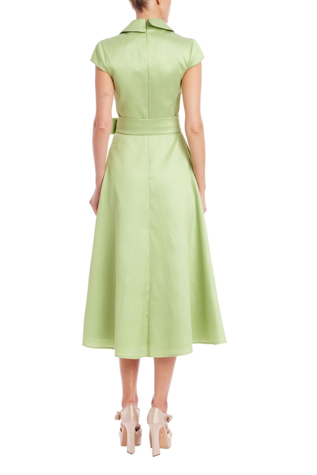 Cap Sleeve Belted Shirt Dress