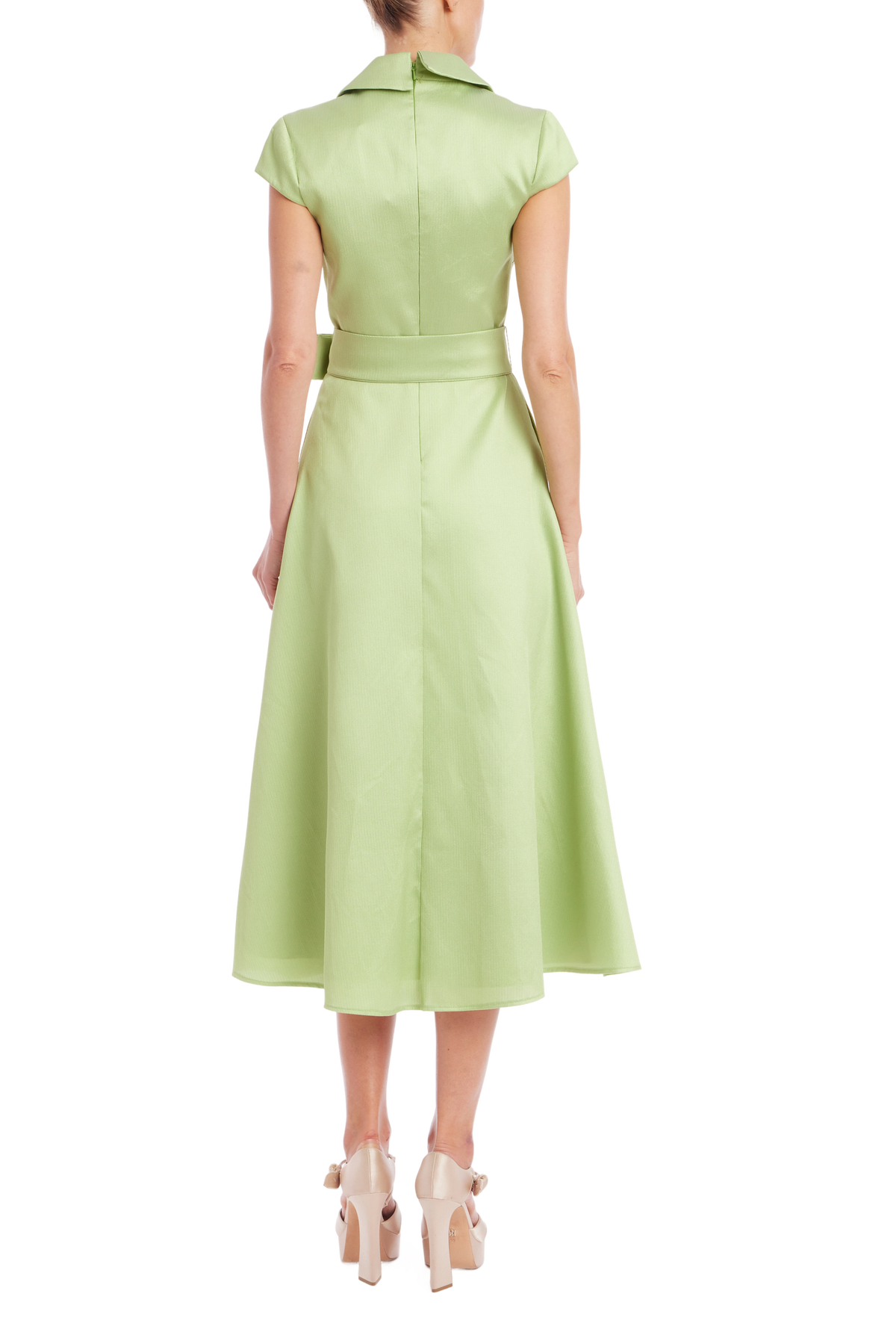 Cap Sleeve Belted Shirt Dress