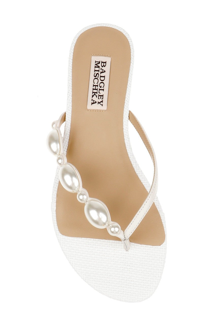 Dyana Pearl Embellished Thong Sandals