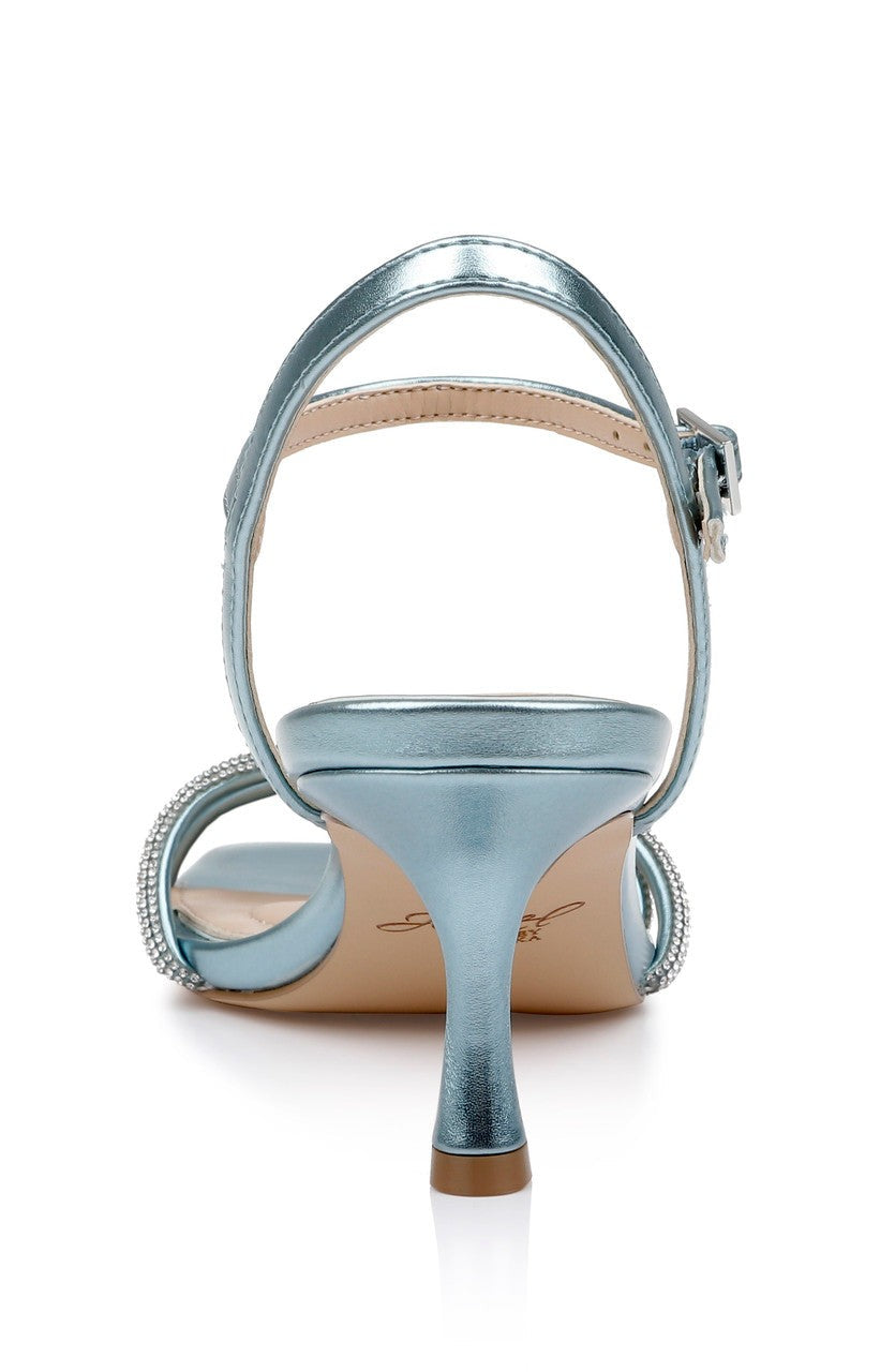 Maci Metallic Sandal with Rhinestone Knot Detail