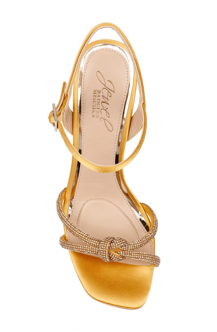 Madison Stiletto Sandals with Rhinestone Knot Detail