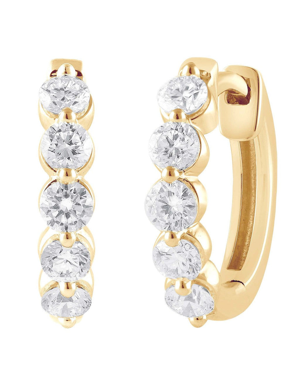 Small Diamond Hoops Earrings
