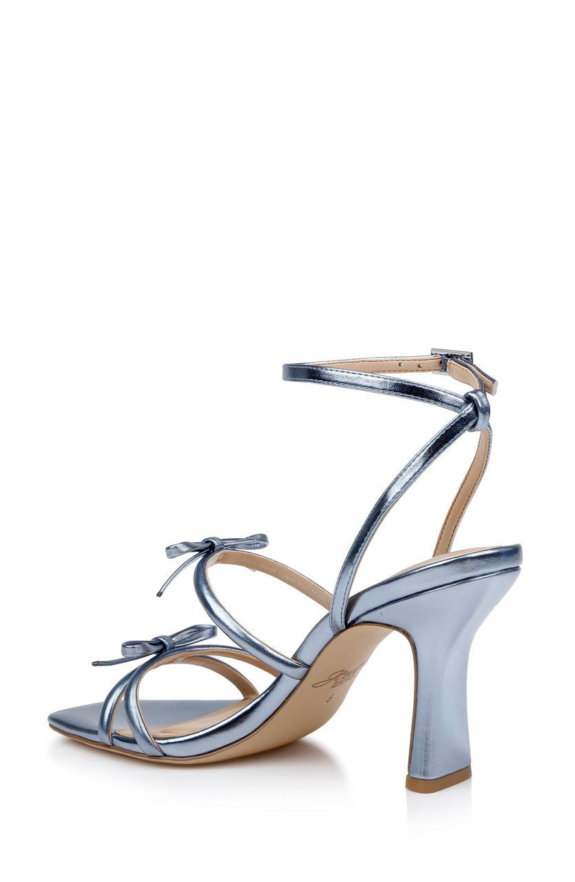 Kiyomi II Metallic Delicate Sandal with Bow Straps