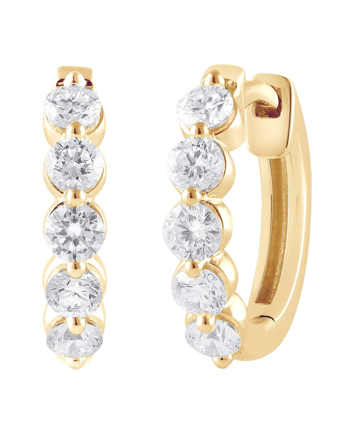 Small Diamond Hoops Earrings