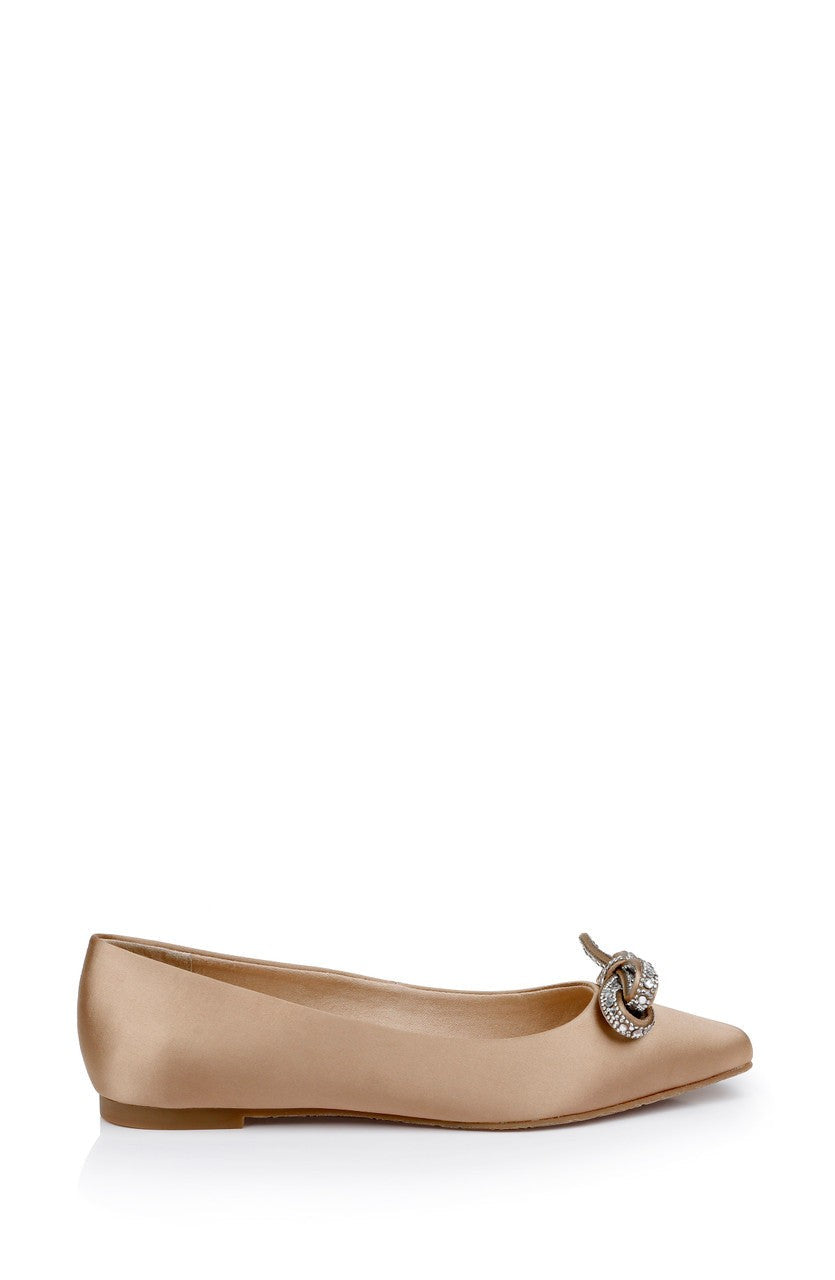 Hesther Ballerina Flats with Rhinestone Bow
