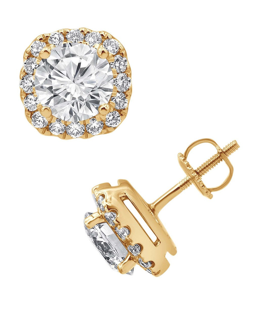 Cushion Diamond Stud Earrings