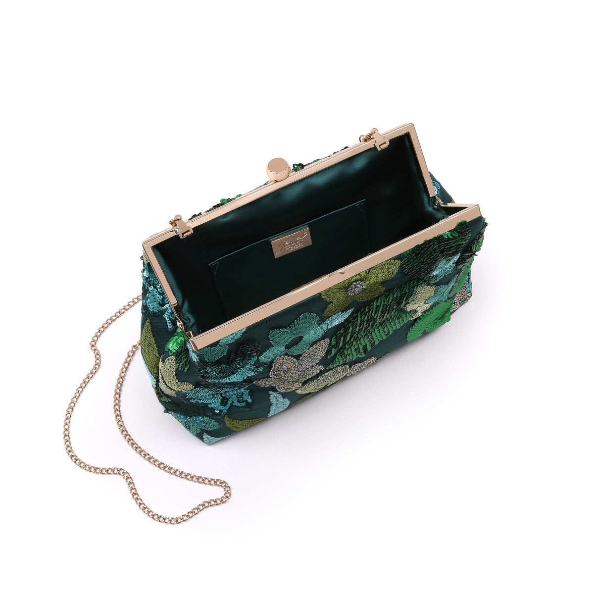 Elara Floral Sequin Pouch Clutch