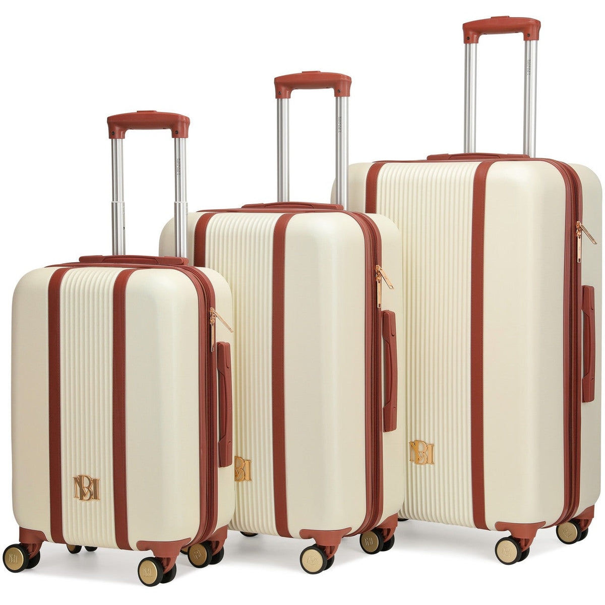 Mia 3 Piece Expandable Retro Luggage Set