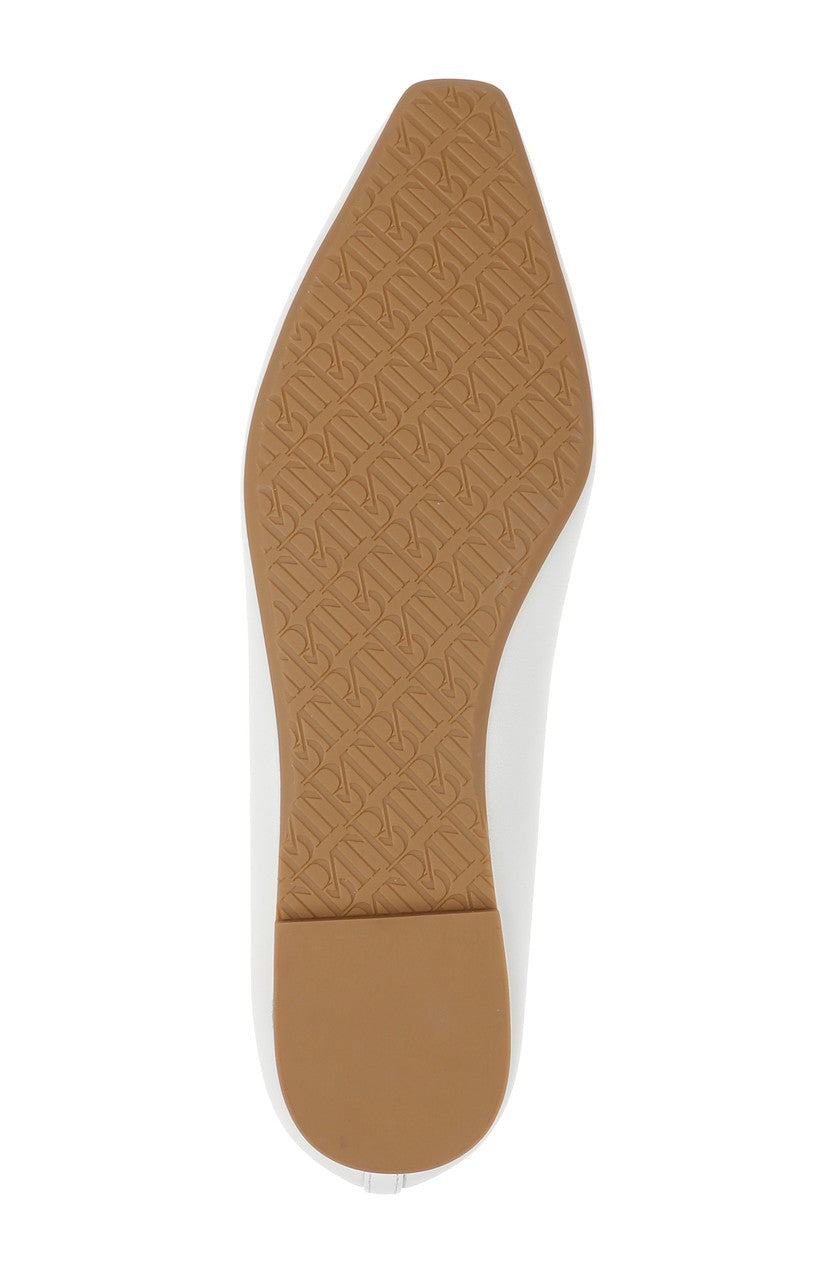 Cam Pointed Toe Leather Flats with Bow