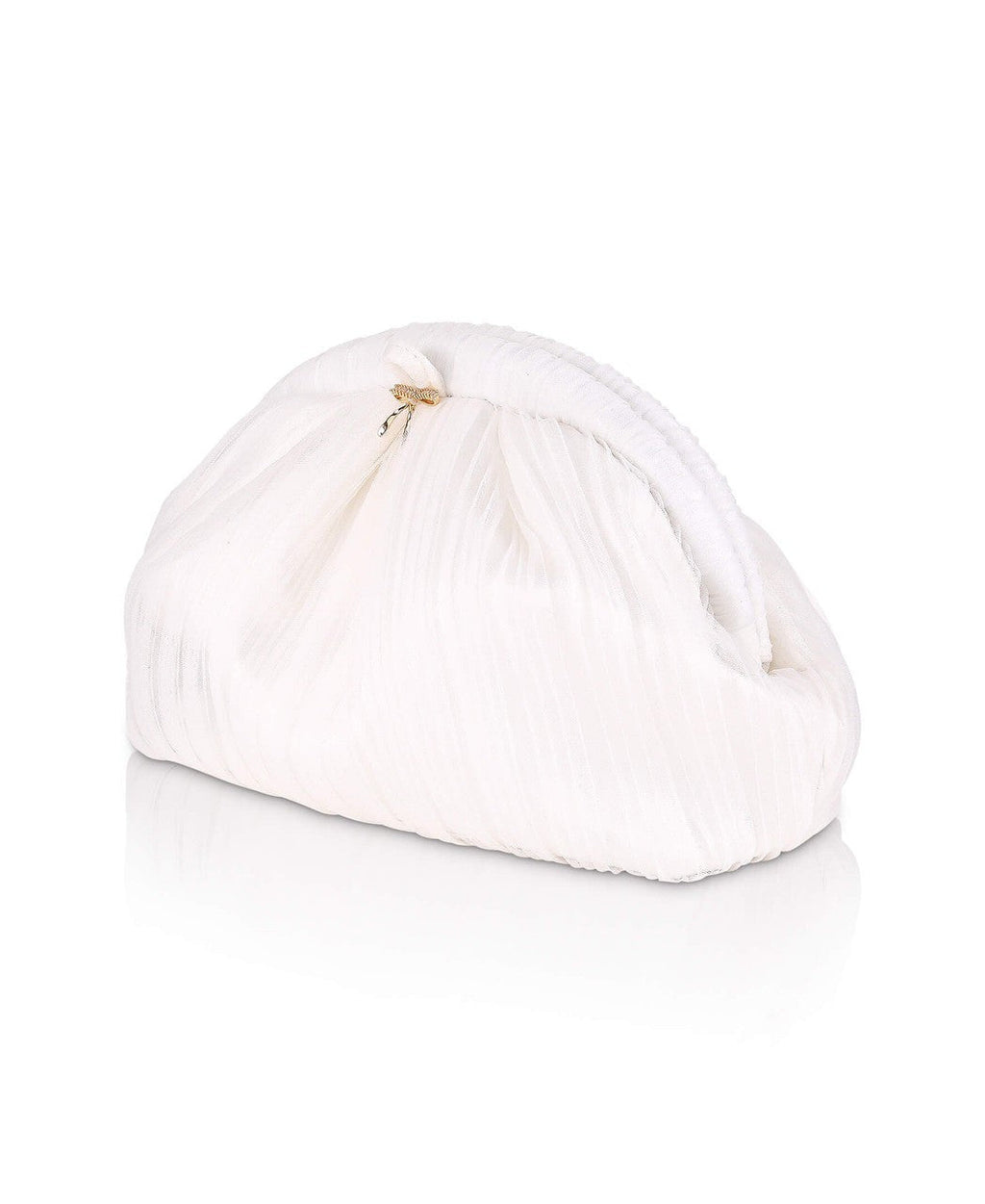 Vale Pleated Tulle and Satin Mini Pouch Clutch