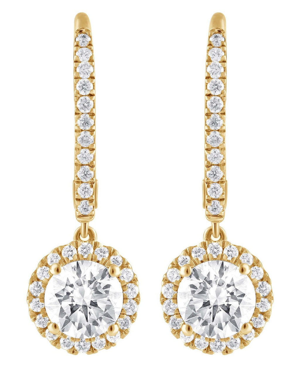 Diamond Halo Drop Earrings
