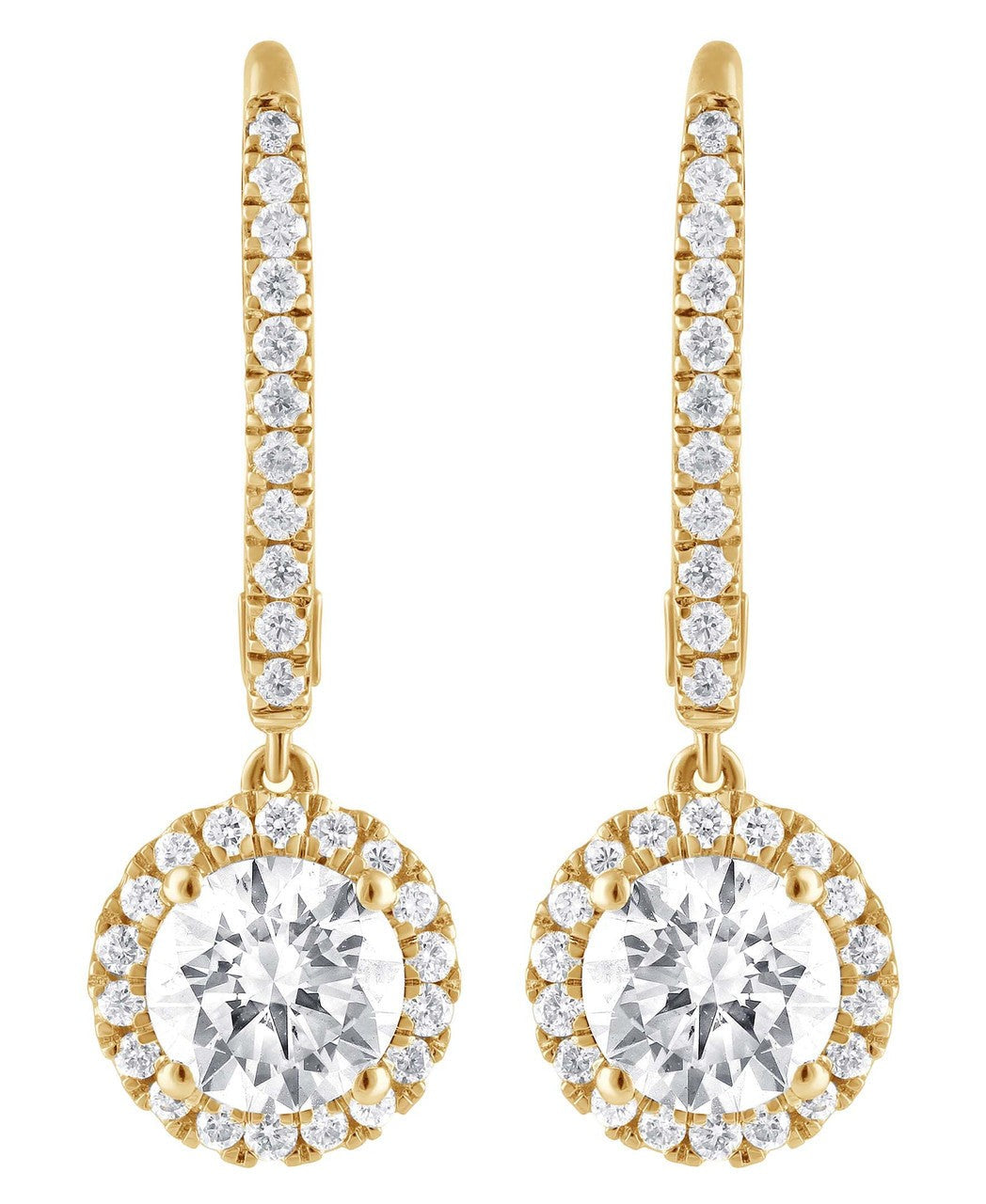 Diamond Halo Drop Earrings