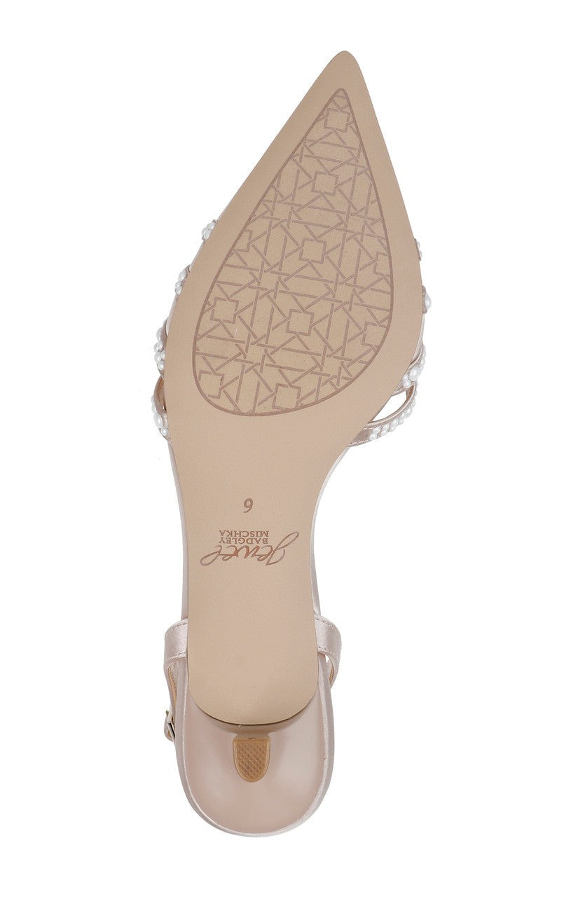 Katalina Bejeweled Slingback with Kitten Heel