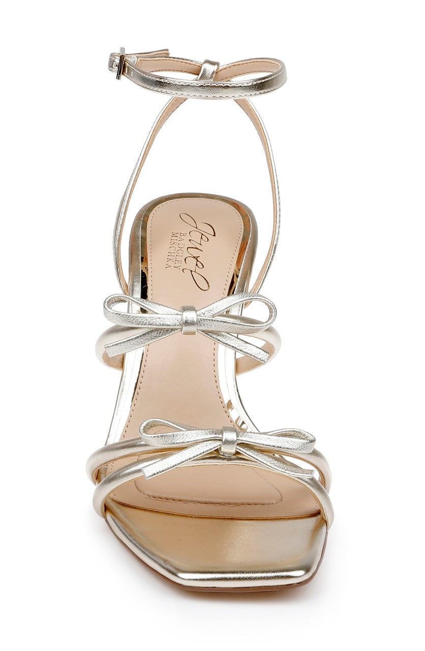Kiyomi II Metallic Delicate Sandal with Bow Straps