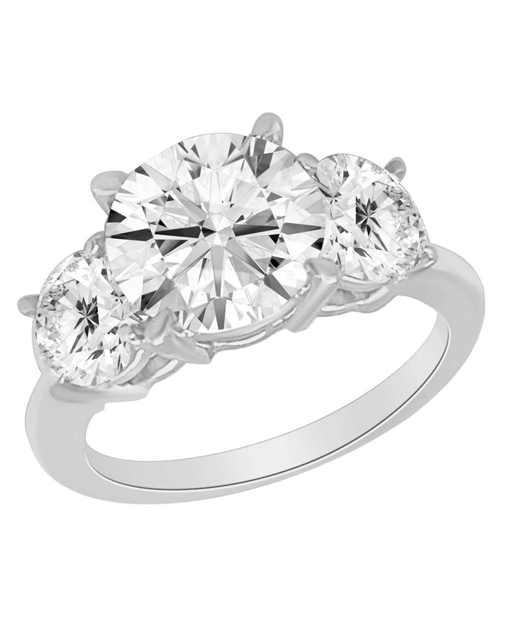 Round Three Stone Diamond Engagement Ring