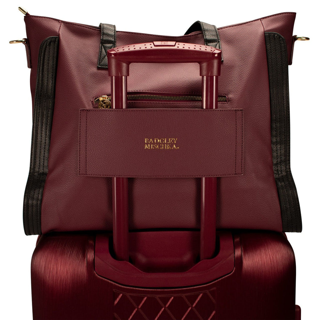 Rose Vegan Leather Travel Tote Weekender Bag