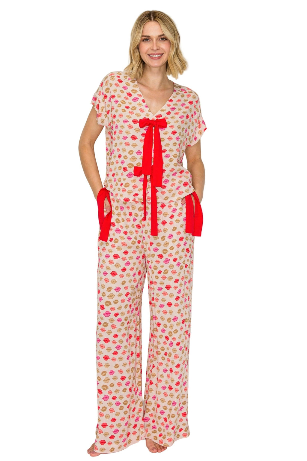 Luxe Crinkle Jersey Wide Leg Pajama Set