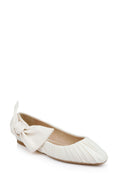 Vayln Ruched Ballet Flats with Oversized Bow