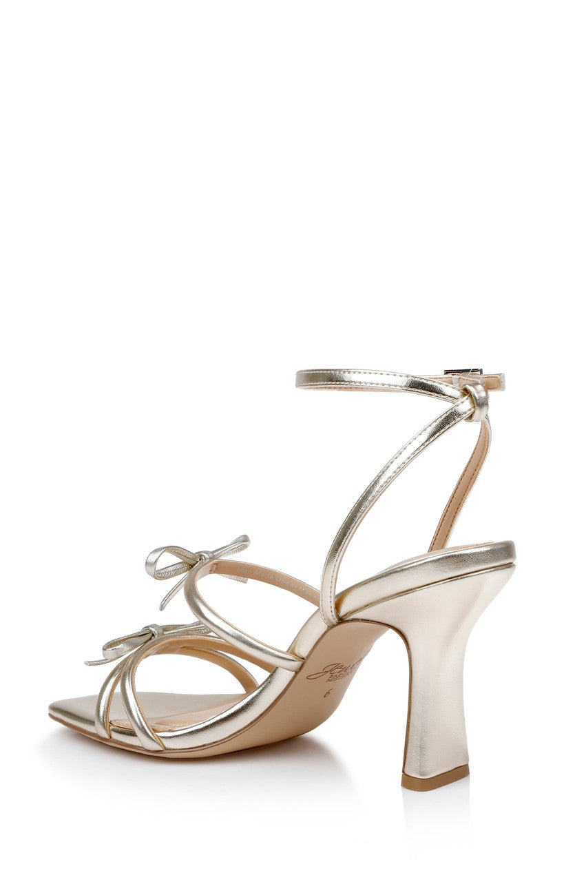 Kiyomi II Metallic Delicate Sandal with Bow Straps
