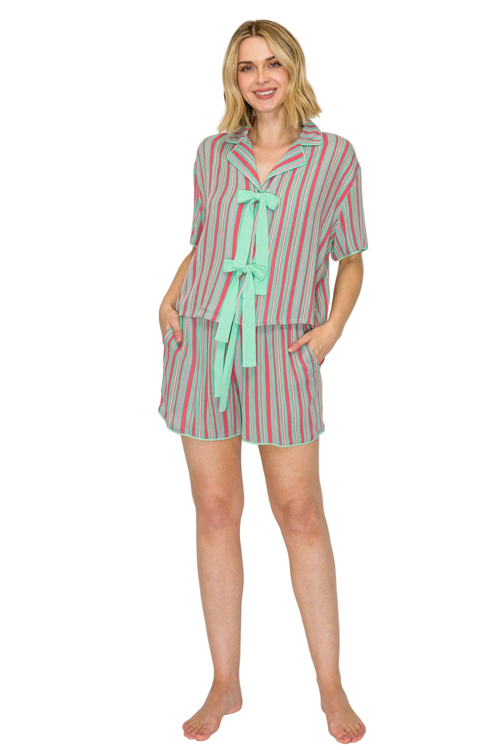 Luxe Crinkle Jersey Shorts Pajama Set