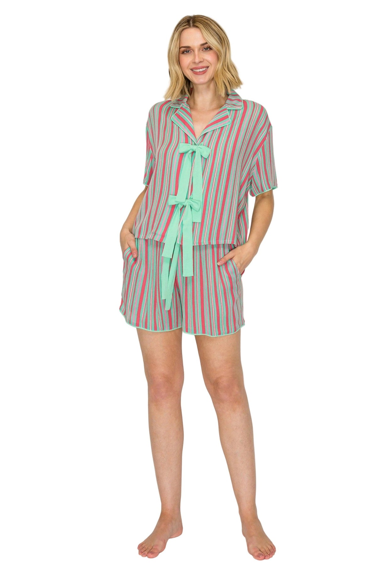 Luxe Crinkle Jersey Shorts Pajama Set