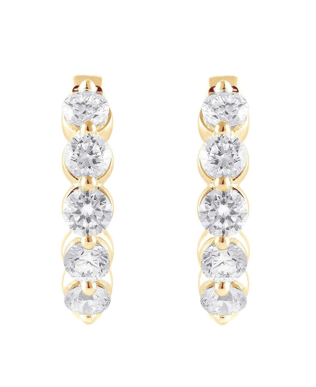 Small Diamond Hoops Earrings