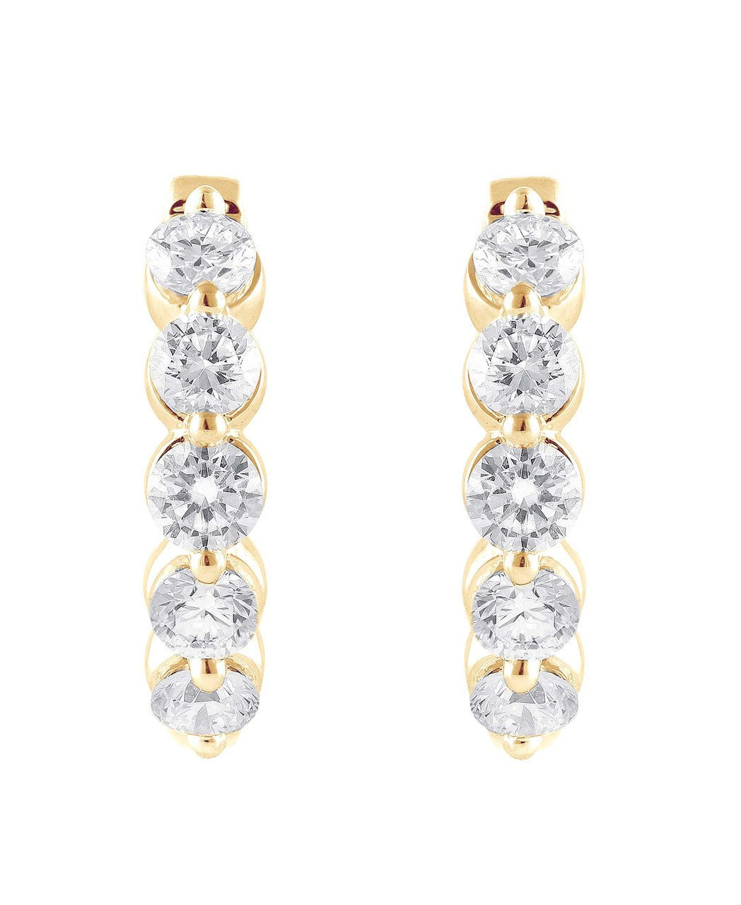 Small Diamond Hoops Earrings