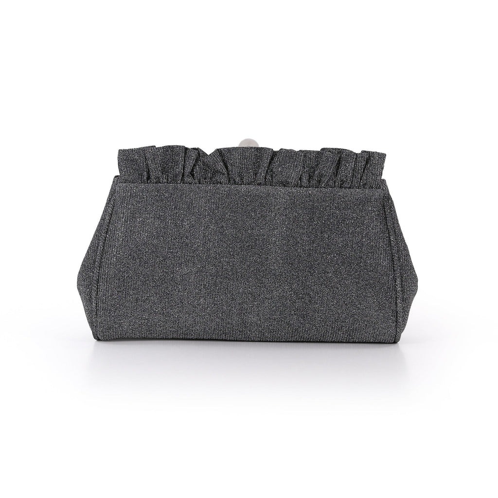 Ria Ruffled Sparkle Jacquard Clutch