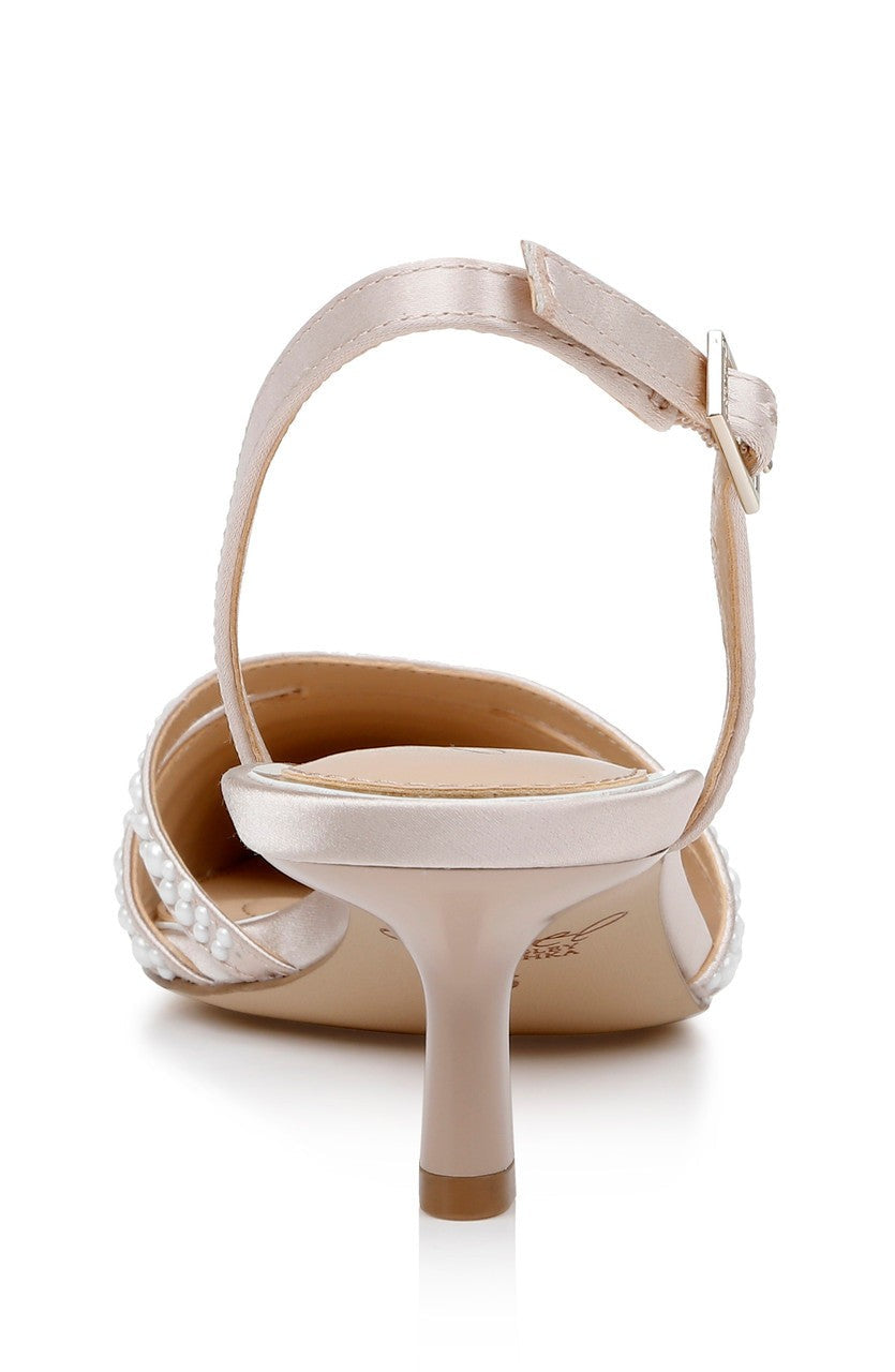 Katalina Bejeweled Slingback with Kitten Heel