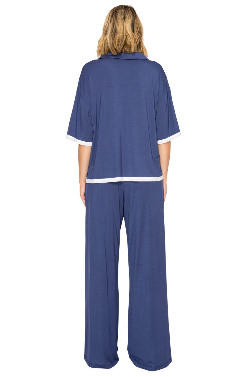 Yummy Modal Blend Short Sleeve & Wide Leg Pant Set
