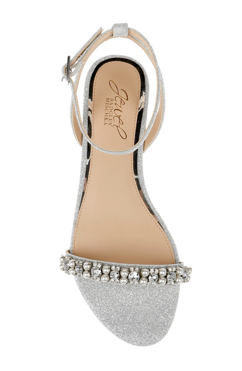 Daria Pearl and Crystal Flat Sandals