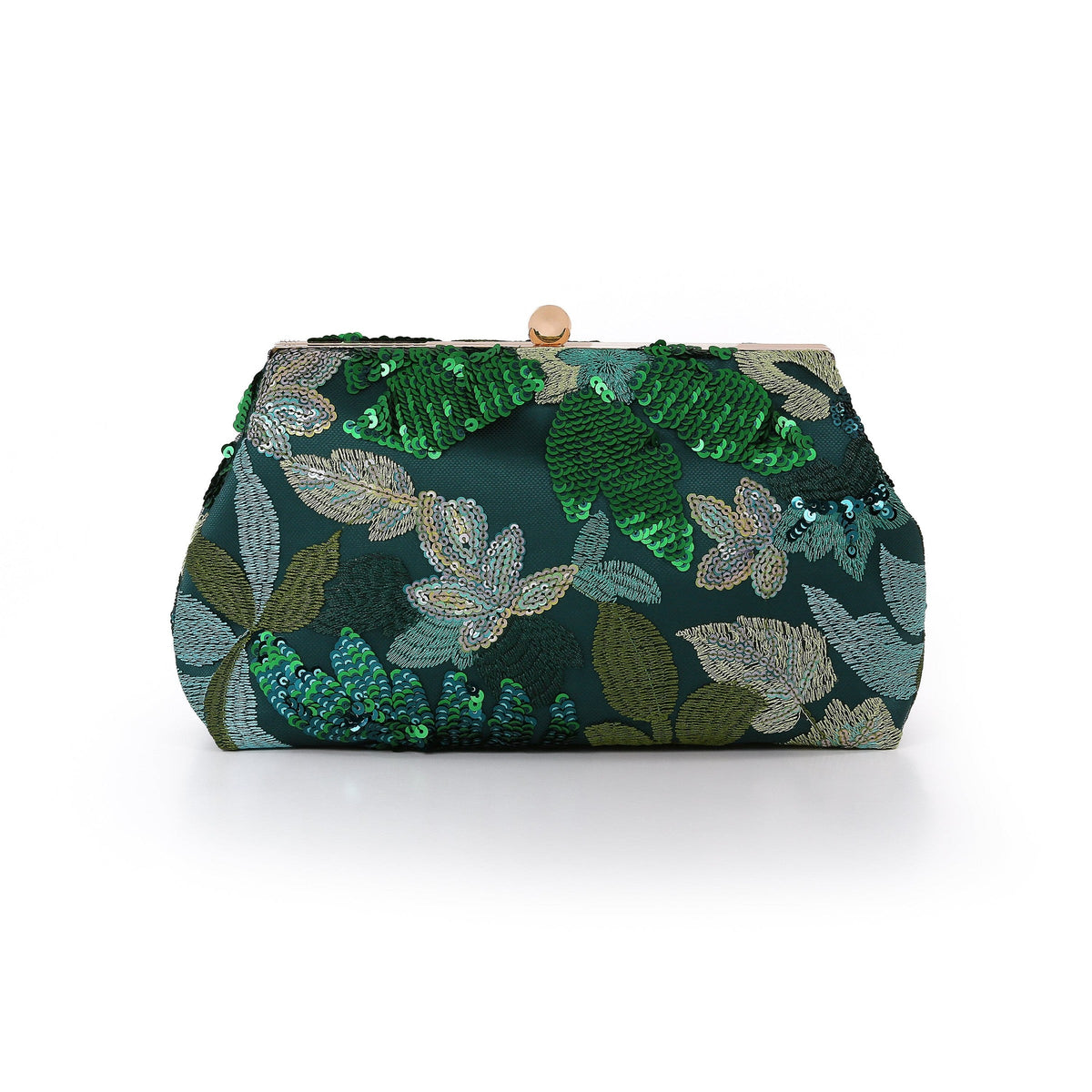 Elara Floral Sequin Pouch Clutch