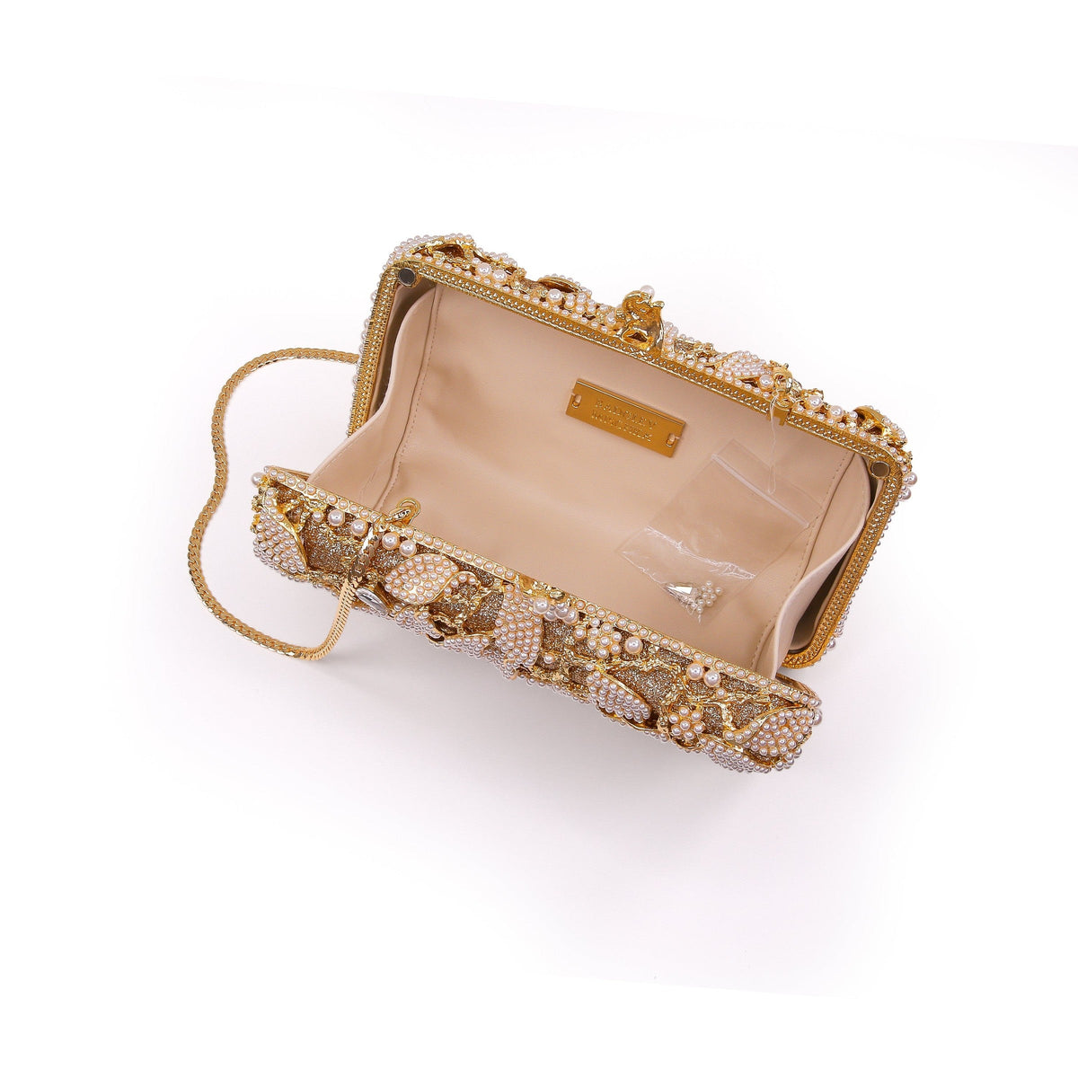 Adelaide Floral Vine Pearl and Crystal Beaded Minaudiere