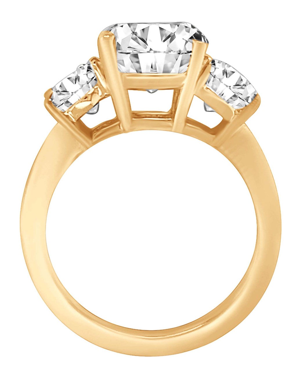 Round Three Stone Diamond Engagement Ring