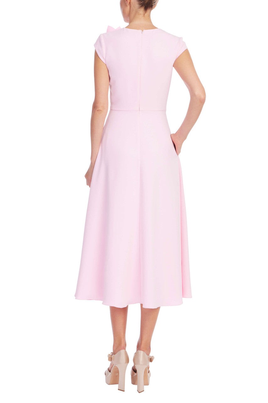 Floral Applique Cap sleeve Midi Dress