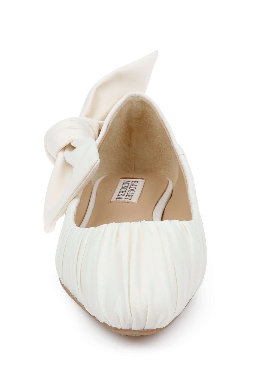 Vayln Ruched Ballet Flats with Oversized Bow