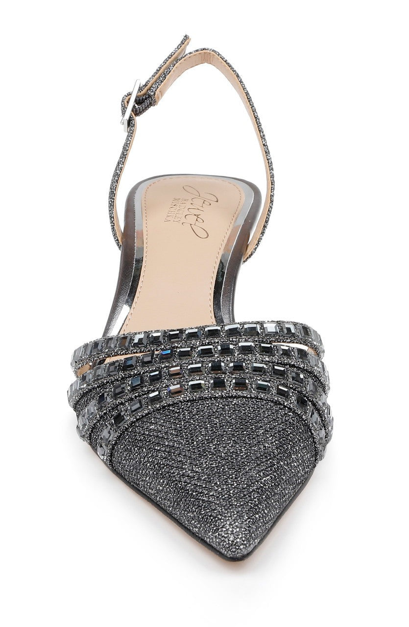 Katalina Bejeweled Slingback with Kitten Heel