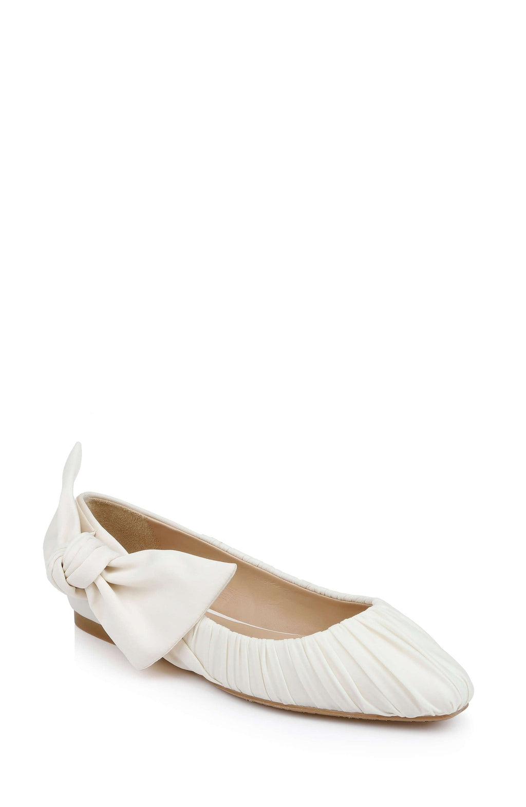 Vayln Ruched Ballet Flats with Oversized Bow
