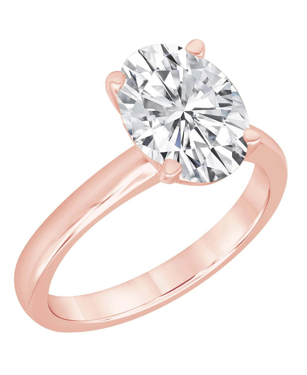 Oval-Cut Diamond Solitaire Engagement Ring