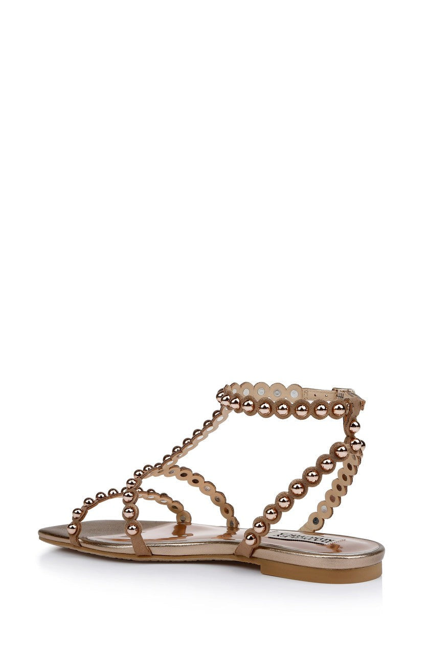 Cami Pearled Gladiator Flat Sandal