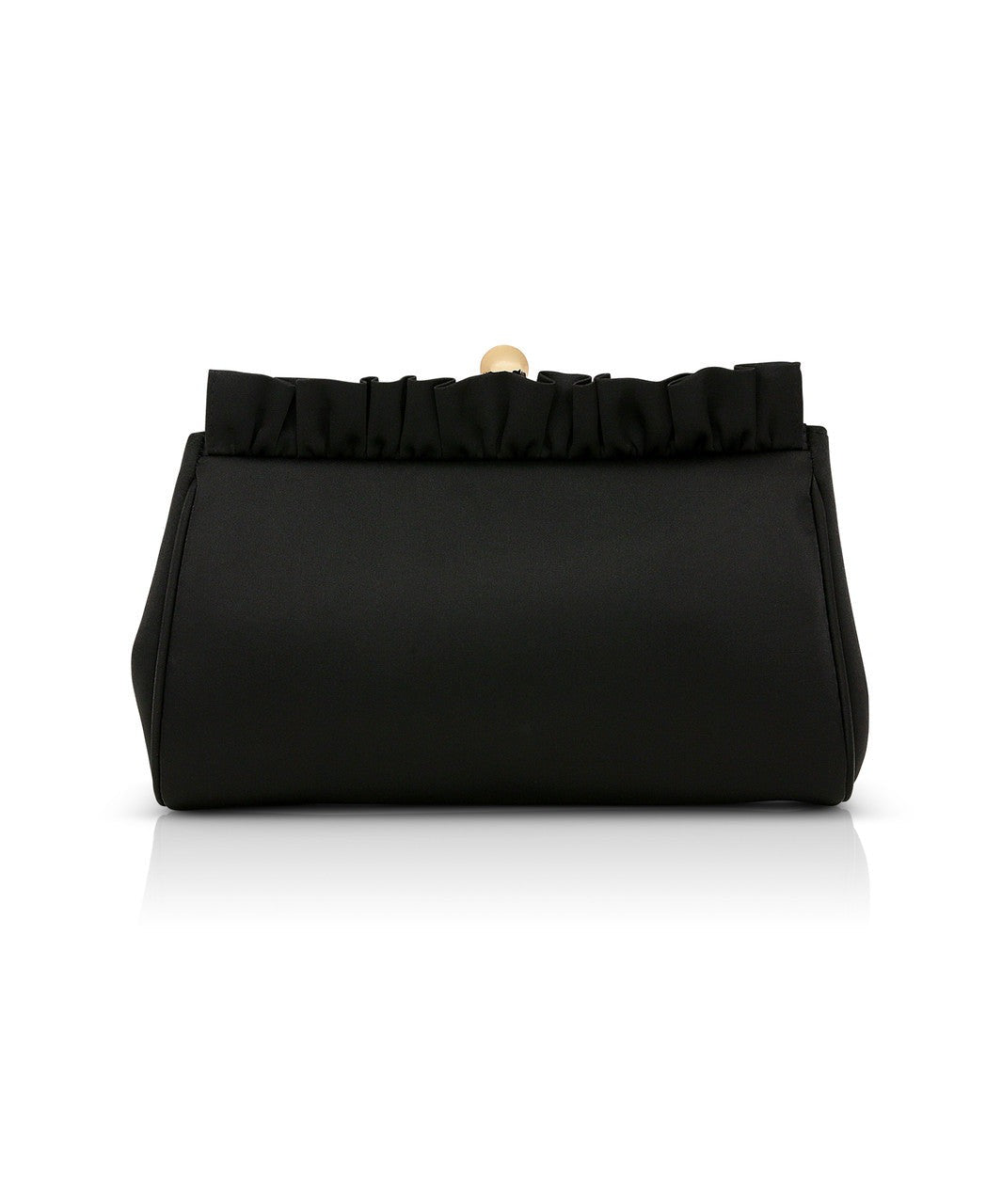 Olivia Satin Ruffle Top Pouch Clutch