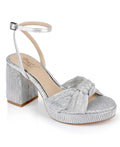 Tyler Ribbed Open Toe Block Heels