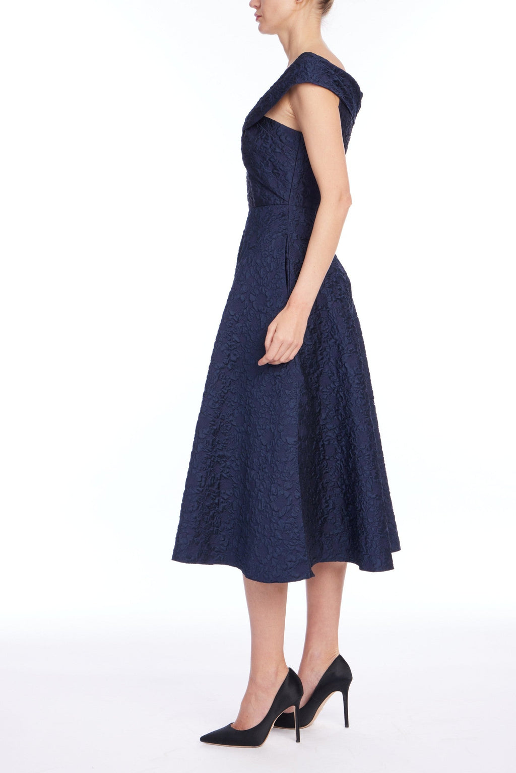 Portrait Jacquard Cocktail Dress